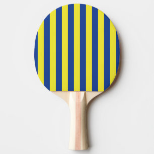 Raquette De Ping Pong Rayures bleu foncé et jaune
