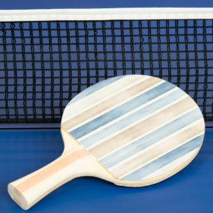 Raquette De Ping Pong Rayures Crème Bleu de Plage