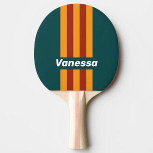 Raquette De Ping Pong Rayures épinglées avec éclaboussure de sarcelle fo