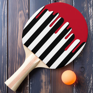 Raquette De Ping Pong Rayures Fantomatiques Rouge au Goutte à Goutte