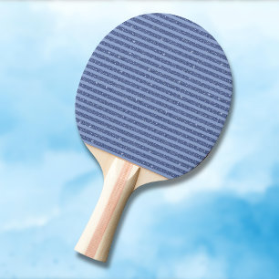 Raquette De Ping Pong Rayures horizontales de style pailleté indigo fonc