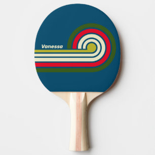 Raquette De Ping Pong Rayures Rétro Rugby avec Nom