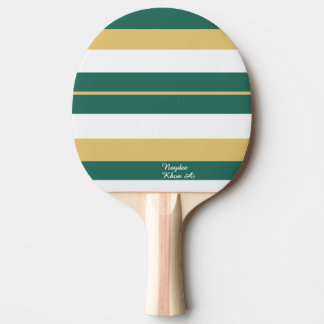 Raquette De Ping Pong Rayures rythmiques vert or blanc