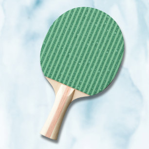 Raquette De Ping Pong Rayures verticales de style pailleté vert jade cla