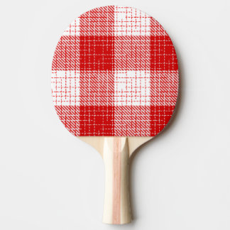 Raquette De Ping Pong Red and White Bold Checkered Plaid Design 