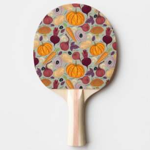 Raquette De Ping Pong Rétro arrière - plan des légumes frais