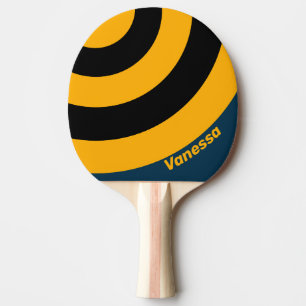 Raquette De Ping Pong Rétro Cercle Marée Clair de Lune Rayure avec Nom