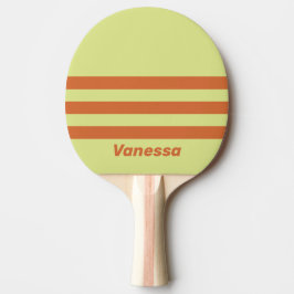 Raquette De Ping Pong Retro Desert Cactus Three Across Stripe with Name