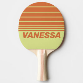 Raquette De Ping Pong Retro Desert Cactus Three Horizon Stripe with Name