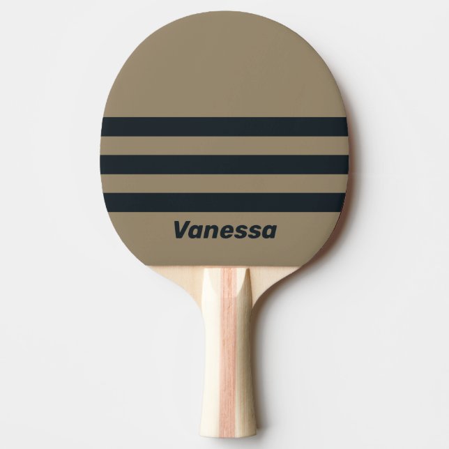 Raquette De Ping Pong Retro Desert Three Across Striping with Name (Devant)