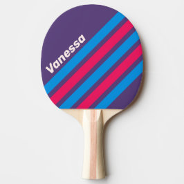 Raquette De Ping Pong Retro Electric Grape Angled Striping with Name