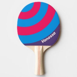 Raquette De Ping Pong Retro Electric Grape Circle Stripe with Name