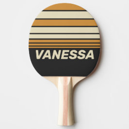 Raquette De Ping Pong Retro Golden Horizon Striping with Name