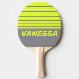 Raquette De Ping Pong Retro HI VIS Three Horizon Striping with Name