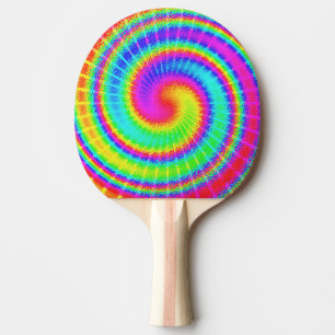 Raquette De Ping Pong Rétro hippie de colorant de cravate psychédéliq