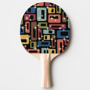 Raquette De Ping Pong Retro Mid-Century Moderne Abstrait