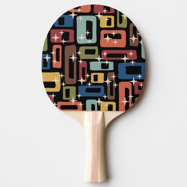 Raquette De Ping Pong Retro Mid-Century Moderne Abstrait (Devant)