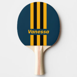 Raquette De Ping Pong Retro Moonlit Tide Pin Stripes with Name