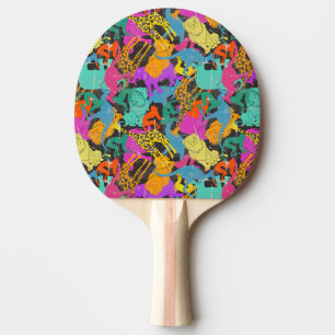 Raquette De Ping Pong Rétro motif animal de silhouettes