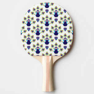 Raquette De Ping Pong rétro paon exotique de l'Inde