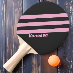 Raquette De Ping Pong Retro Rose Nuit Trois Bandes avec Nom