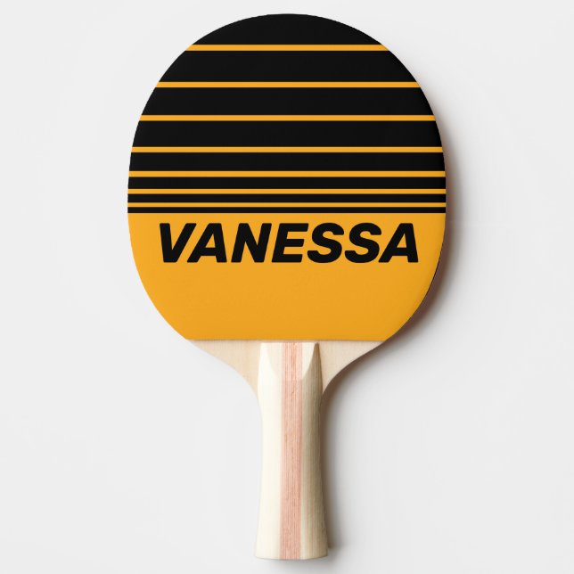 Raquette De Ping Pong Retro Sunflower Buzz Horizon Striping with Name (Devant)