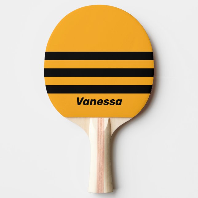 Raquette De Ping Pong Retro Sunflower Buzz Three Across Stripe with Name (Devant)