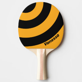 Raquette De Ping Pong Retro Sunflower Buzz Three Circle Stripe with Name