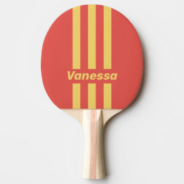 Raquette De Ping Pong Retro Surf Sunset Three Pin Stripes with Name
