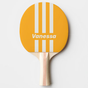 Raquette De Ping Pong Rétro Trois Bandes Couleur Soleil avec Nom