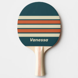 Raquette De Ping Pong Retro Wave Across Striping with Name