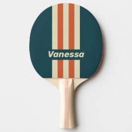 Raquette De Ping Pong Retro Wave Pin Stripes with Name