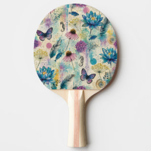 Raquette De Ping Pong Rêve Aquatique Floral Vibrant
