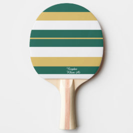 Raquette De Ping Pong Rhythm Stripes Lines Green Gold White