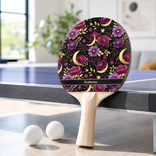Raquette De Ping Pong Romance Sombre Lune Céleste Nom Violet Or