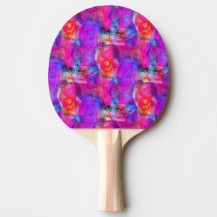 Raquette De Ping Pong Rose d'art, bleu, arrière - plan rouge de texture