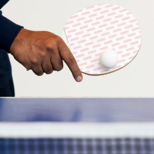 Raquette de Ping Pong Rose et Blanche Rayure Carré