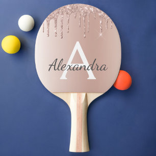 Raquette De Ping Pong Rose Gold - Parties scintillant rose pâle Nom du m