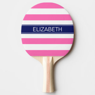 Raquette De Ping Pong Rose Hot #2 Whal Horiz Stripe Nom de la marine Mon