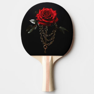 Raquette De Ping Pong Rose rouge dans les chaînes