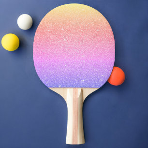 Raquette De Ping Pong Rose violet arc-en-ciel Parties scintillant et éti