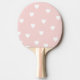 Raquette De Ping Pong Rosée avec Coeurs Blancs (Devant)