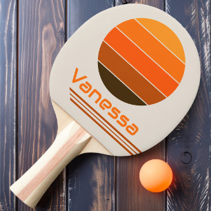 Raquette De Ping Pong Rotation Rétro Aube de Minuit Vintage