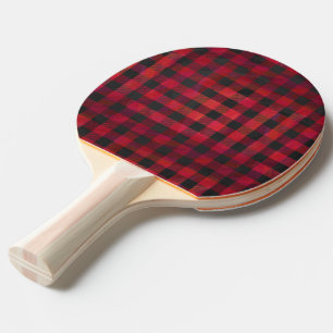 Raquette De Ping Pong Rouge et noir À damiers plaid