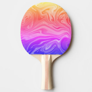 Raquette De Ping Pong Rouge Jaune Violet Abstrait Branché 