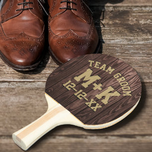 Raquette De Ping Pong Rustic Team Groom Mariage Ping Pong Paddle