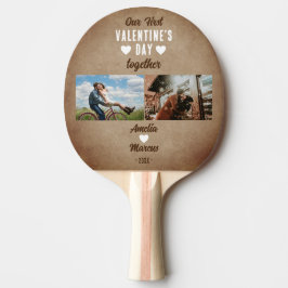 Raquette De Ping Pong Rustique Notre première Saint Valentin Ensemble 2 