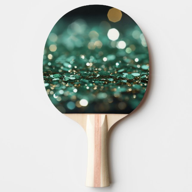 Raquette De Ping Pong ☘️ Saint Patrick’s Day Parties scintillant verte B (Devant)