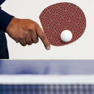 Raquette De Ping Pong Sayagata motif, japonais, bourgogne et or