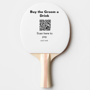 Raquette De Ping Pong scannez le QR pour payer une boisson au marié garç